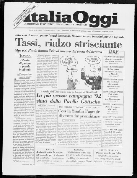 Italia oggi : quotidiano di economia finanza e politica